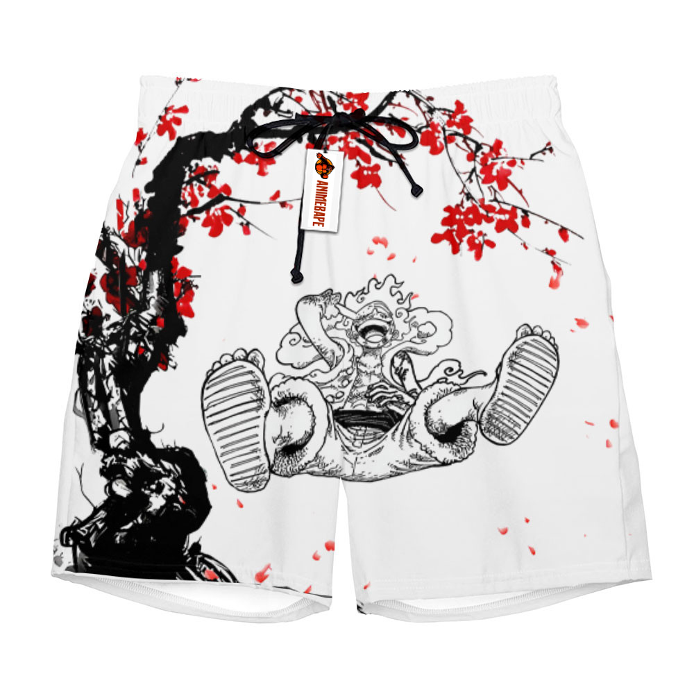 Luffy Gear 5 Board Shorts Pants Japan Cherry Blossom One Piece