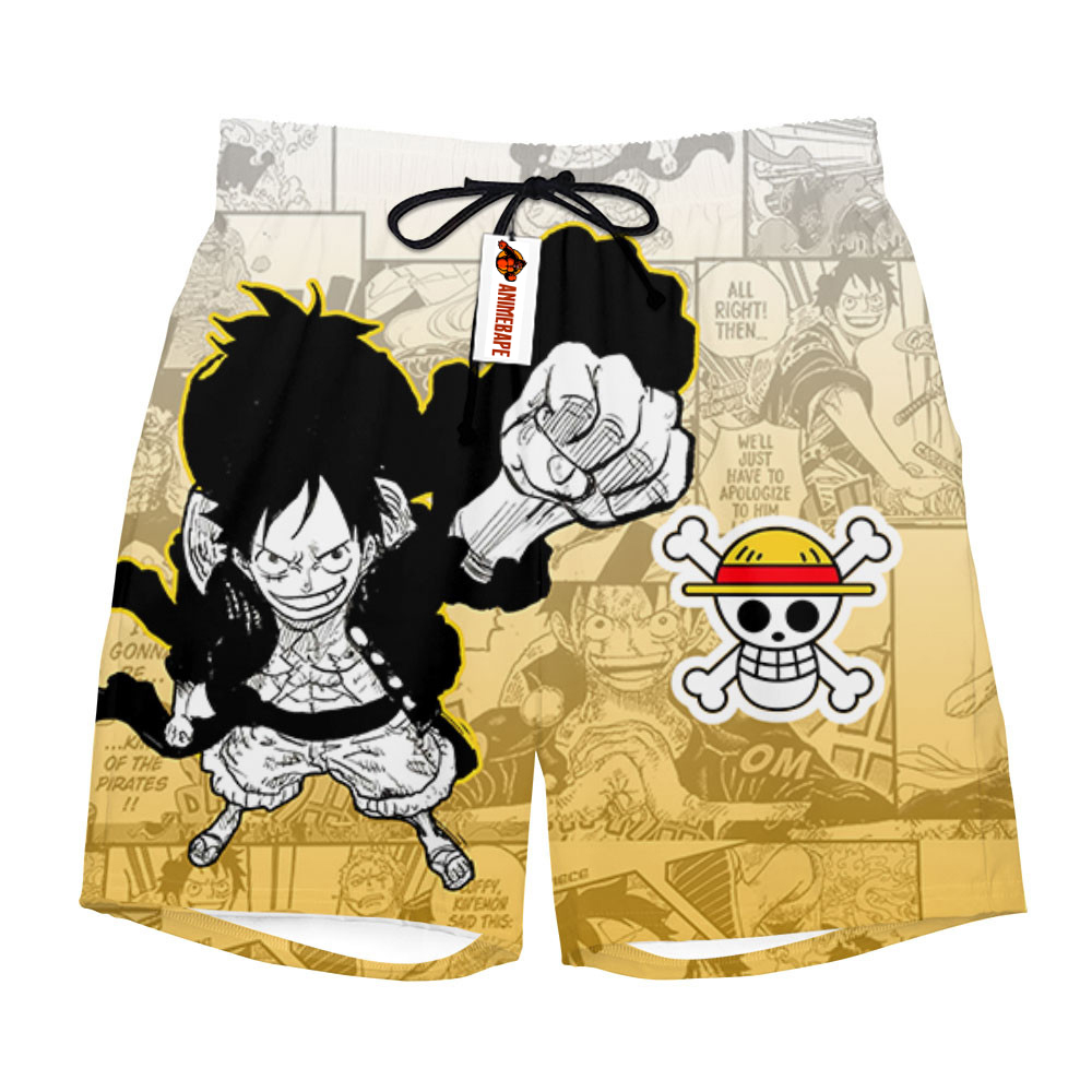 Luffy Board Shorts Pants Manga Style One Piece