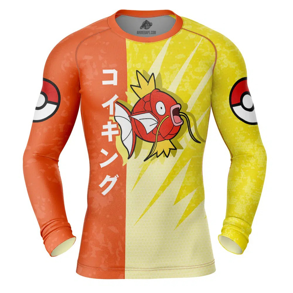 Magikarp Attack Pokemon Long Sleeve Rash Guard Compression Shirt