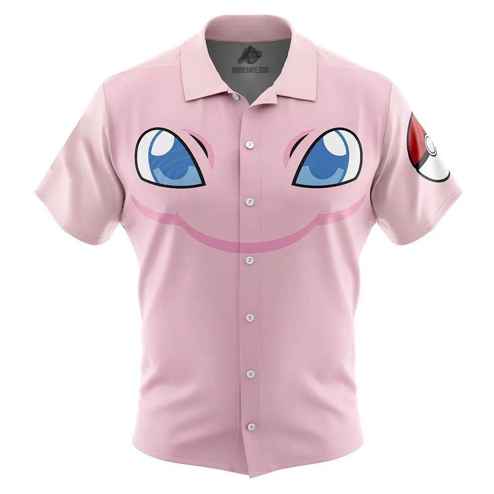 Mew Face Pokemon Button Up Hawaiian Shirt