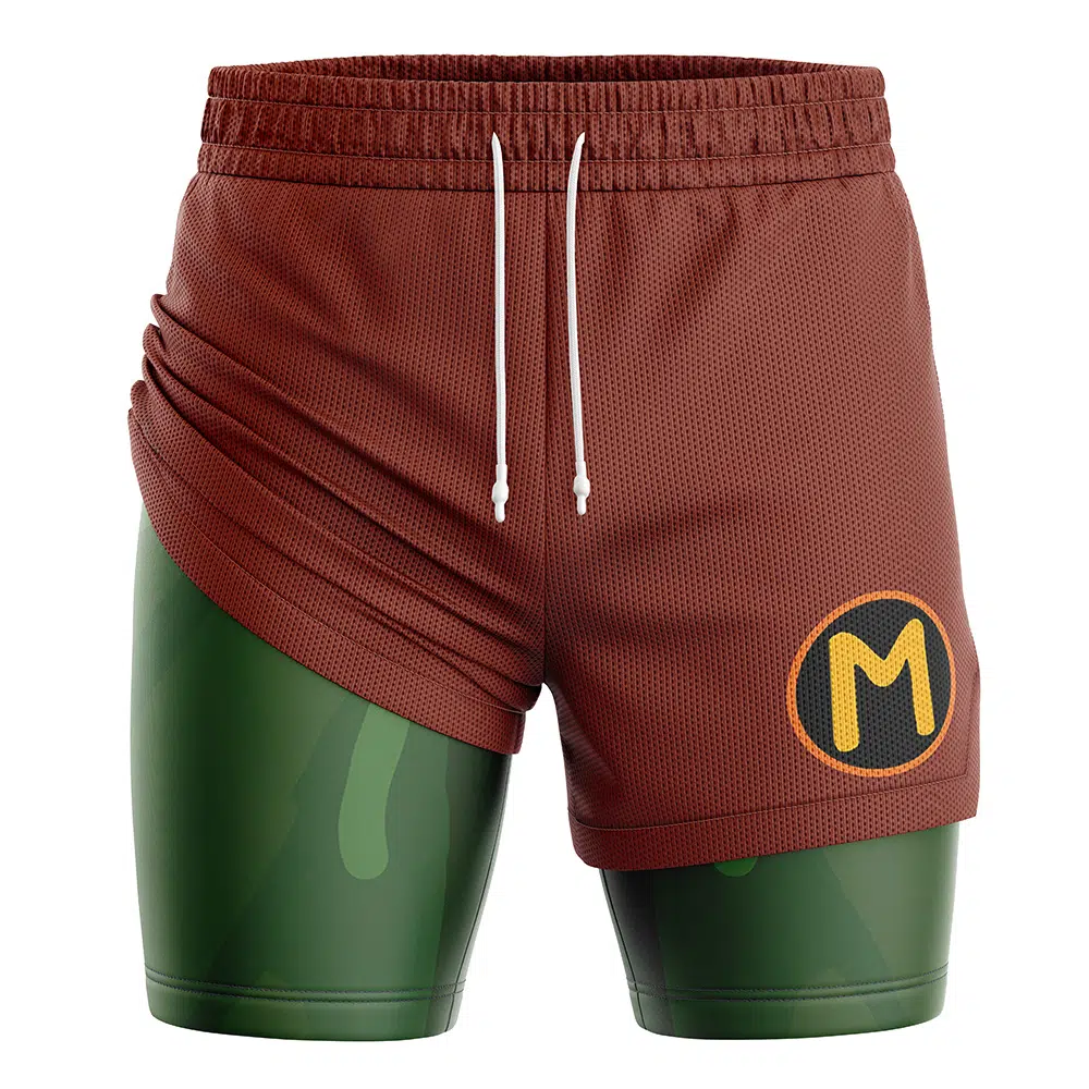 Michaelangelo Teenage Mutant Ninja Turtles Compression Workout Training Shorts (2-in-1)