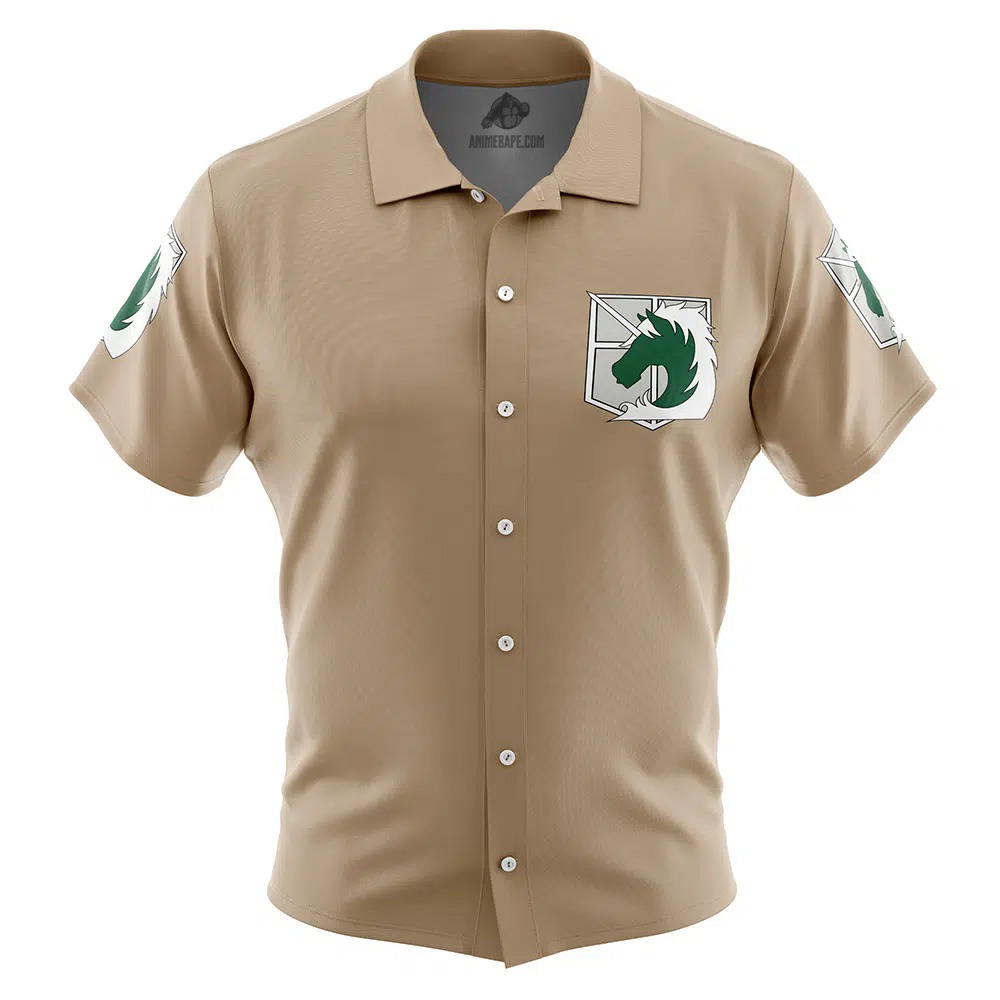 Military Police Attack on Titan Button Up Hawaiian Shirt