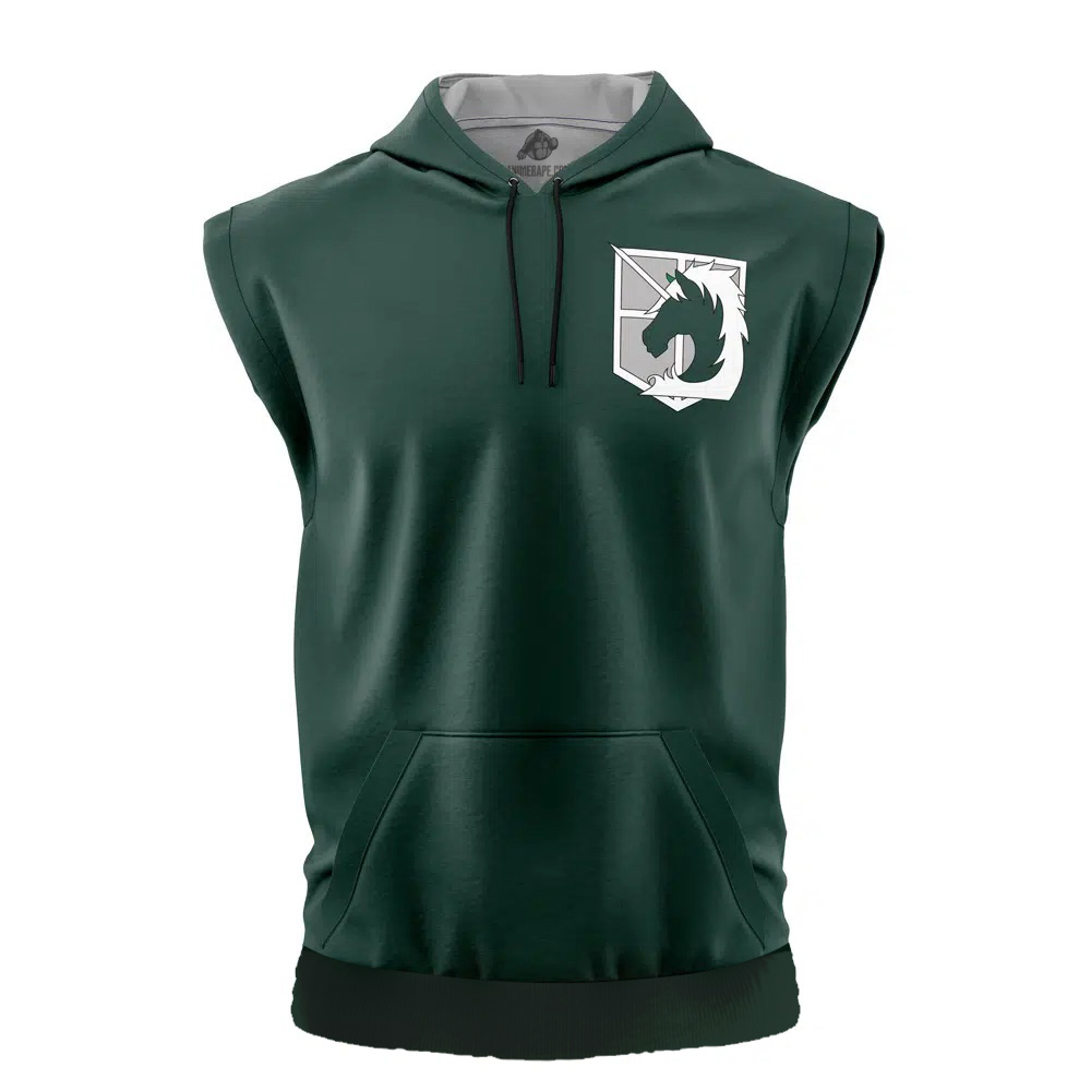 Military Police Attack on Titan Cut Off Sleeveless Workout Hoodie