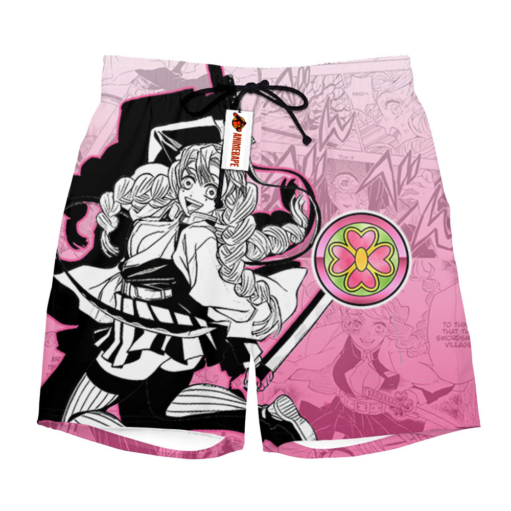 Mitsuri Kanroji Board Shorts Pants Manga Style Demon Slayer
