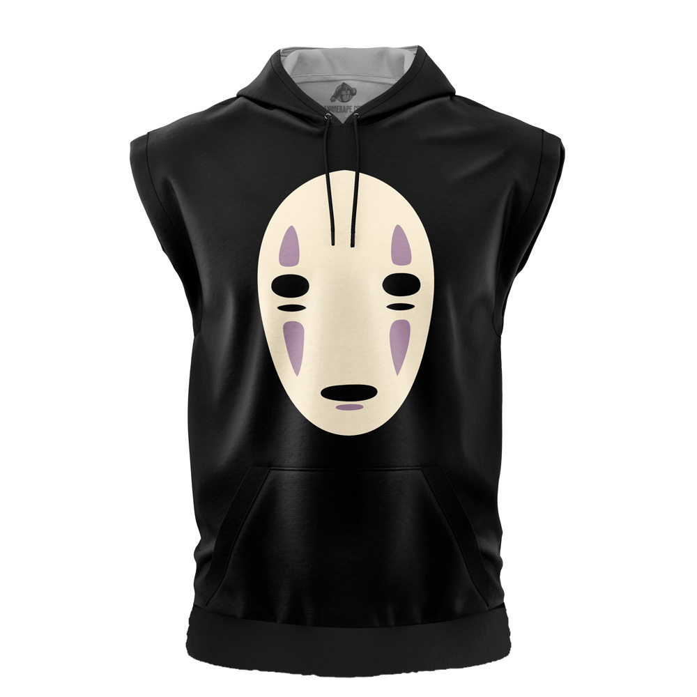 No Face Spirited Away Studio Ghibli Cut Off Sleeveless Workout Hoodie