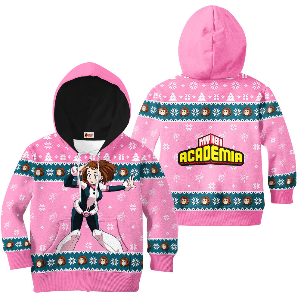 Kids Hoodie Ochako Uraraka Ugly Christmas My Hero Academia