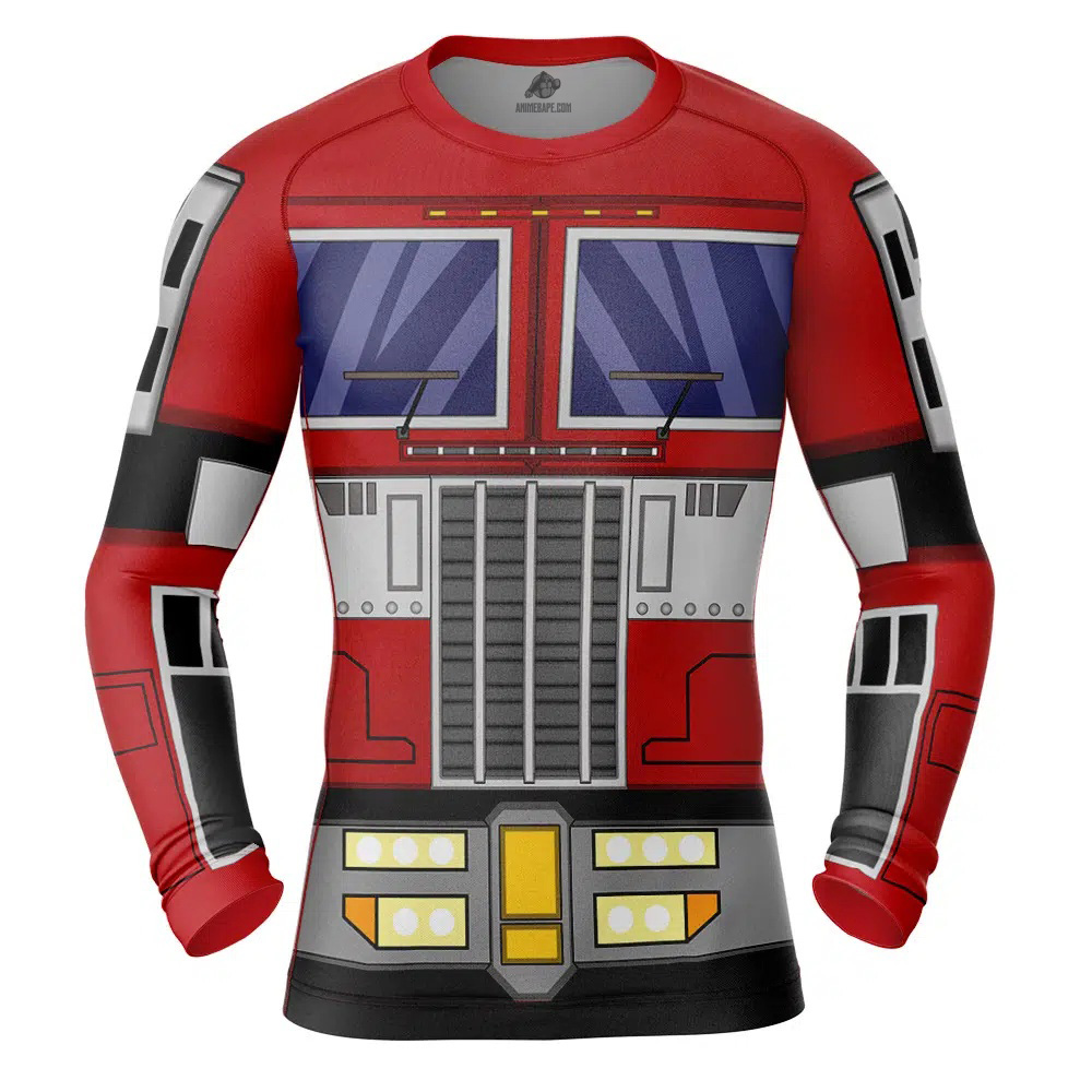 Optimus Prime Transformer Long Sleeve Rash Guard Compression Shirt