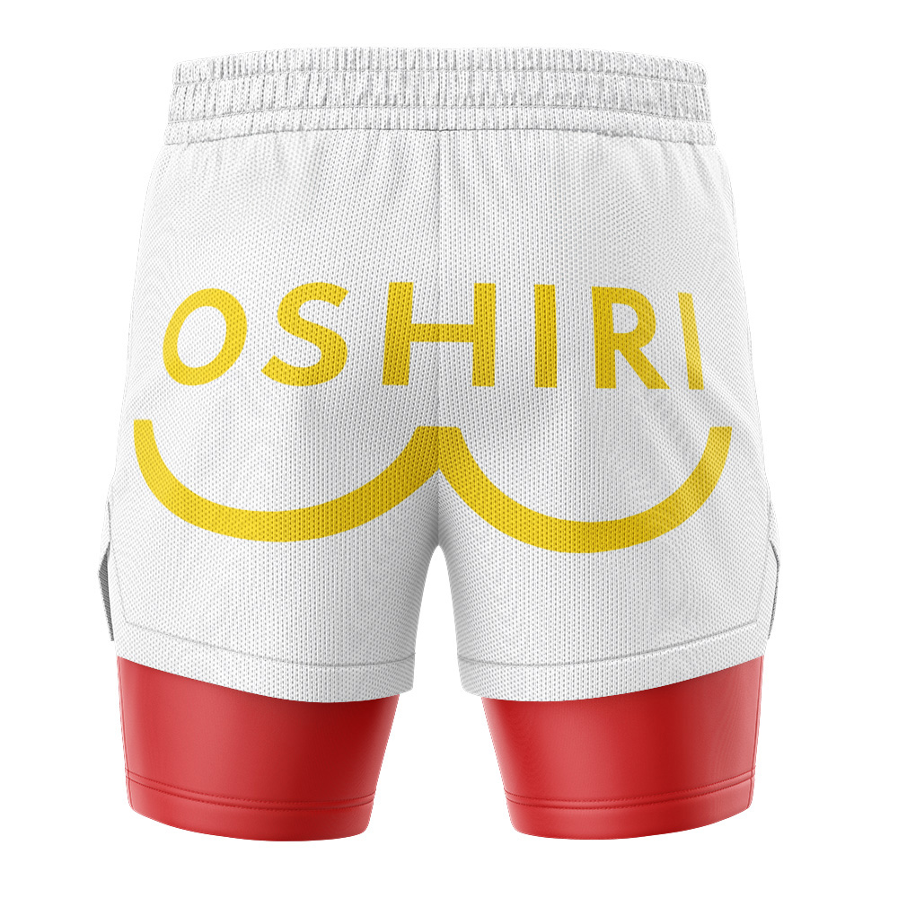 Oshiri One Punch Man Compression Workout Training Shorts (2-in-1)