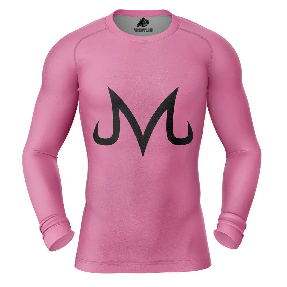 Pink Majin Buu Dragon Ball Z Long Sleeve Rash Guard Compression Shirt