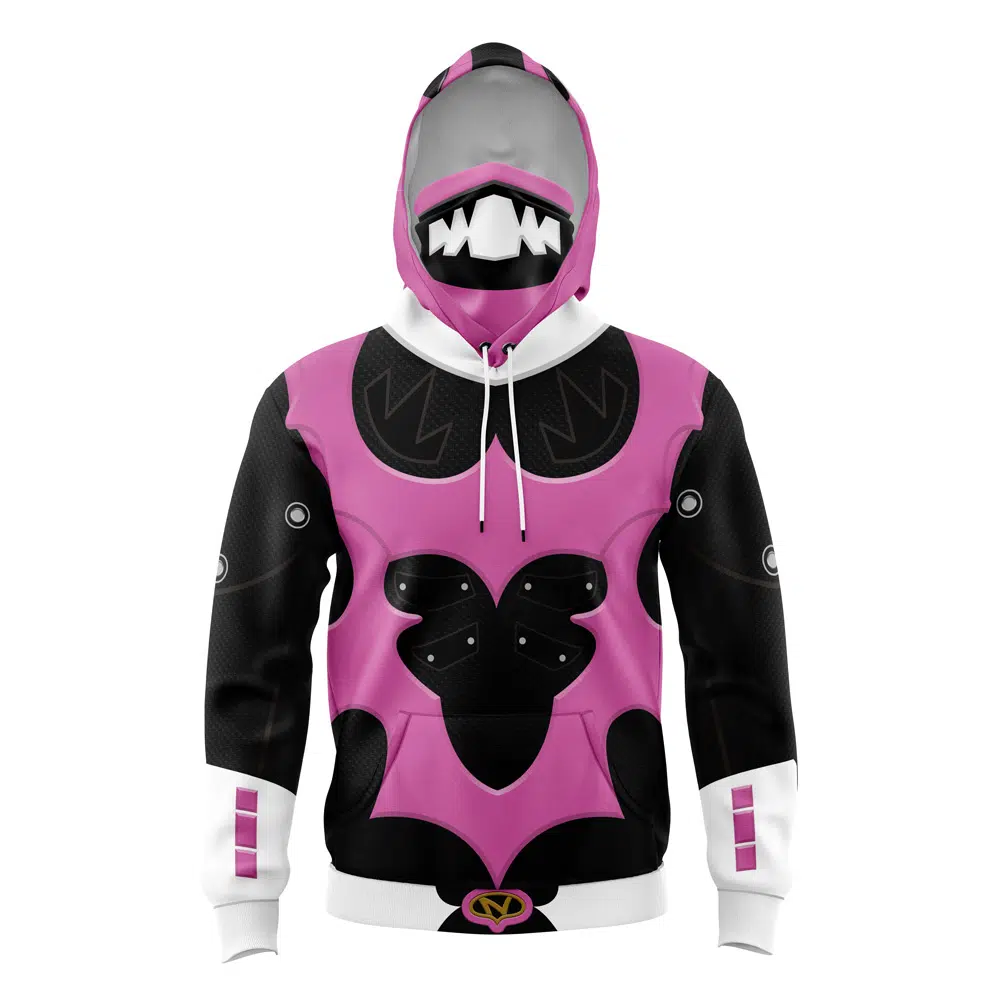 Pink Psycho Rangers Power Rangers Masked Hoodie