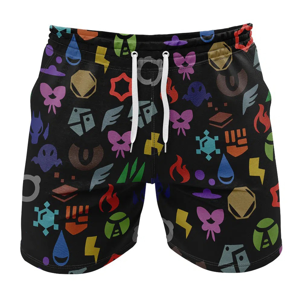 Pokemon Symbols Pokemon Gym Shorts