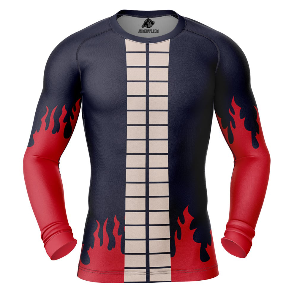 Portgas d Ace's Arc One Piece Long Sleeve Rash Guard Compression Shirt
