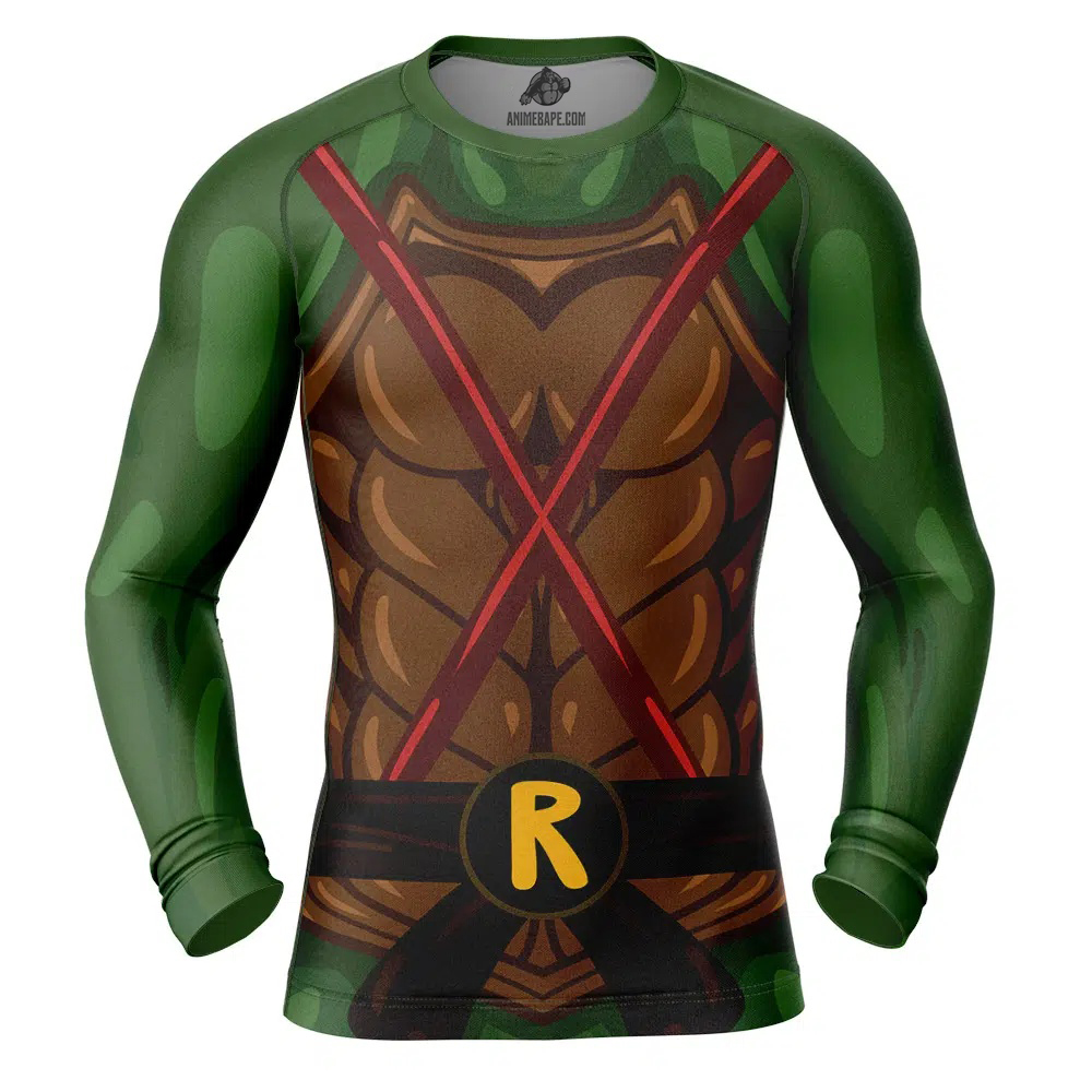 Raphael Teenage Mutant Ninja Turtles Long Sleeve Rash Guard Compression Shirt