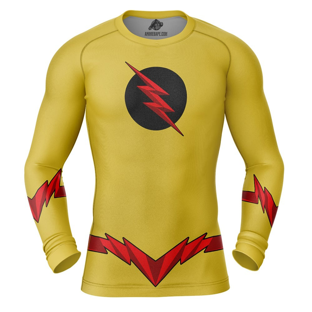 Reverse Flash DC Comics Long Sleeve Rash Guard Compression Shirt