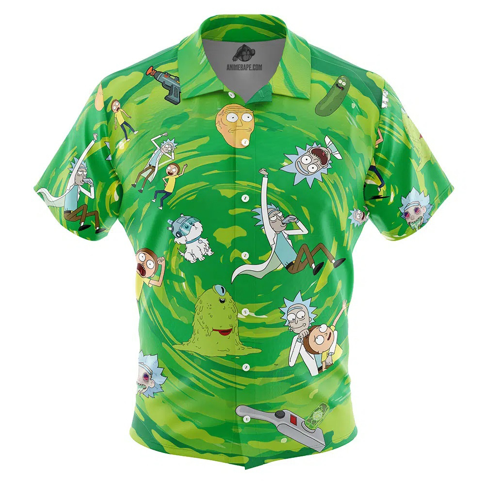 Rick and Morty Button Up Hawaiian Shirt