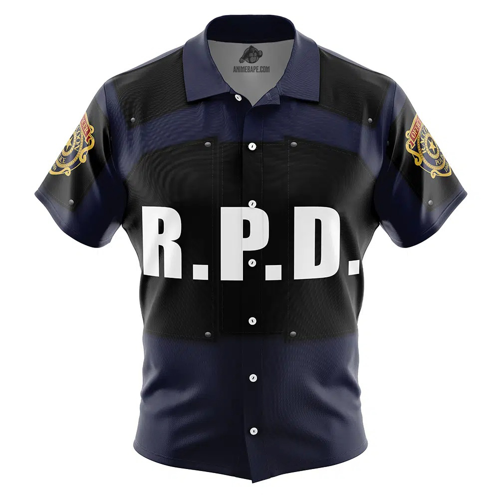 RPD Leon Kennedy Resident Evil Button Up Hawaiian Shirt