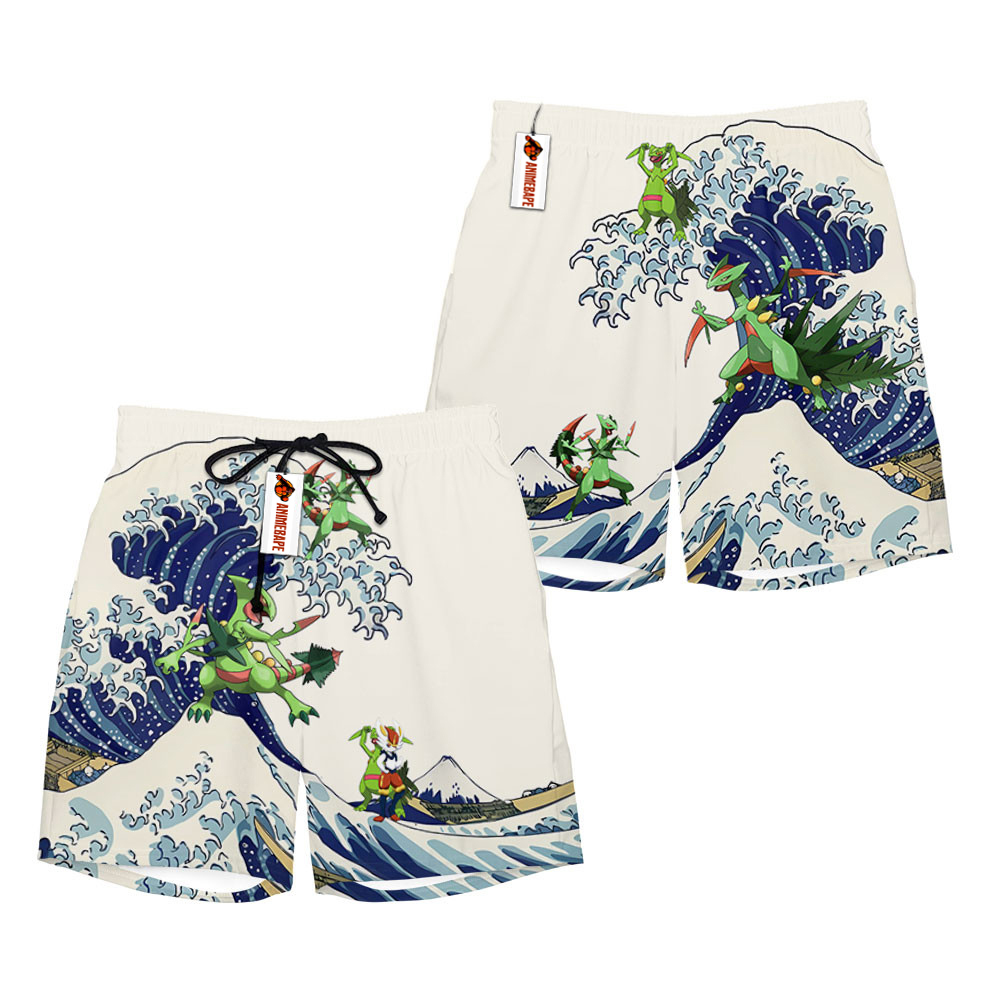 Sceptile Kanagawa Great Wave Board Shorts Pants Pokemon