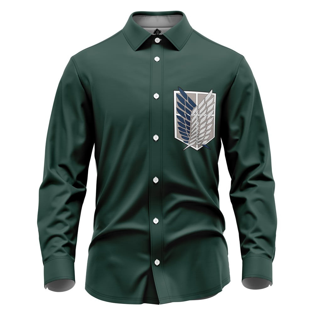 Scouting Regiment Attack on Titan Long Sleeve Button Up Shirt