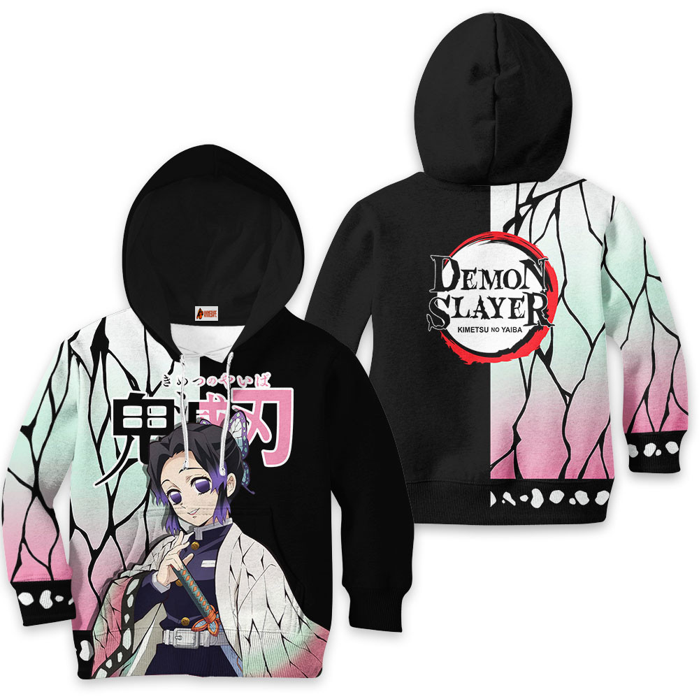 Kids Hoodie Shinobu Anime Merch Clothes Kimetsu No Yaiba