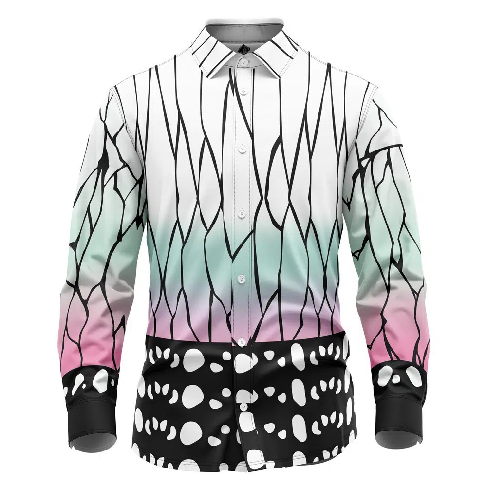 Shinobu Kocho Demon Slayer Long Sleeve Button Up Shirt