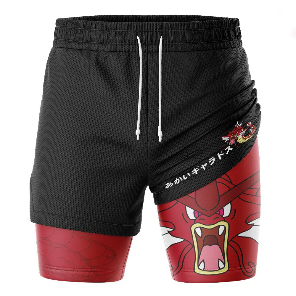 Shiny GyaradosÂ Pokemon Compression Workout Training Shorts (2-in-1)