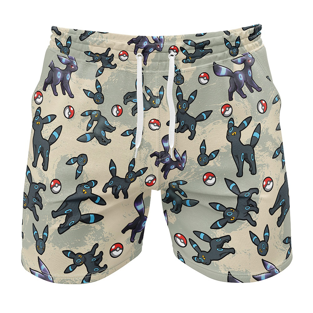 Shiny Umbreon Pattern Pokemon Gym Shorts