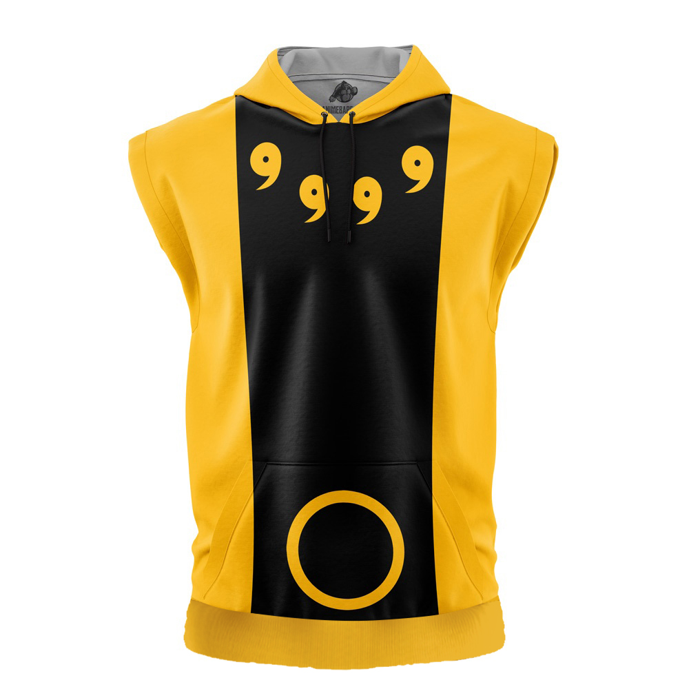 Six Paths Sage Mode Shippuden Cut Off Sleeveless Workout Hoodie