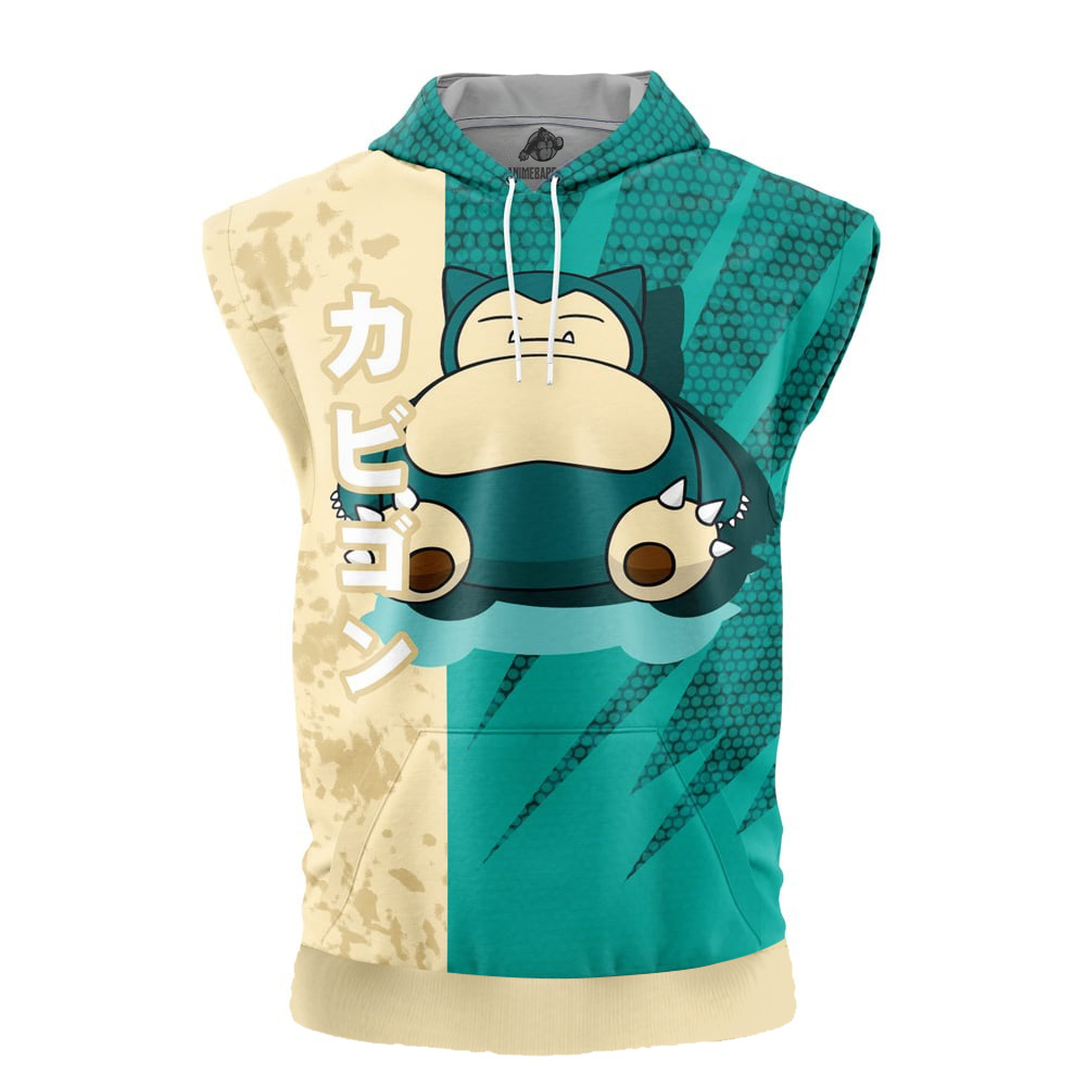 Snorlax Attack Pokemon Cut Off Sleeveless Workout Hoodie
