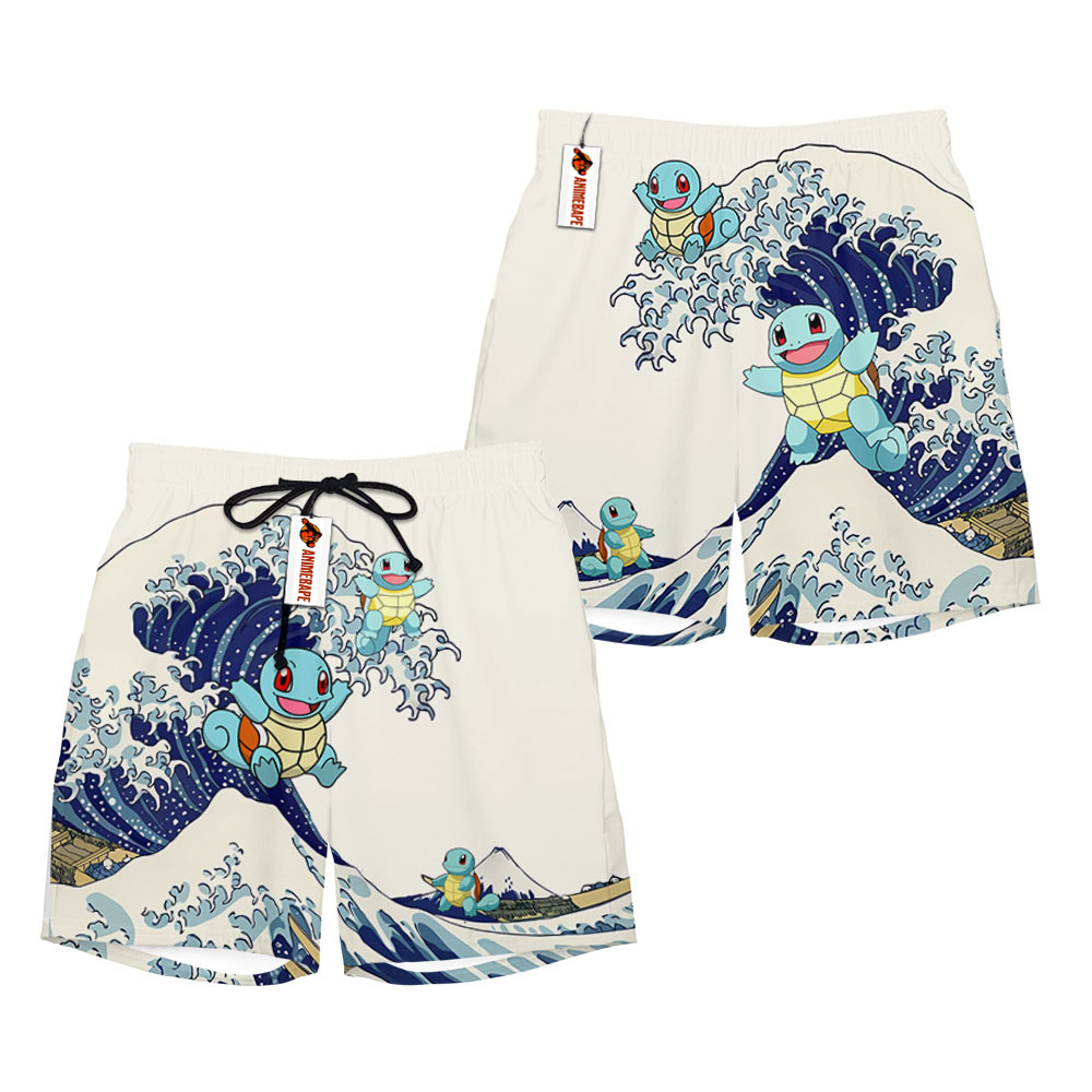 Squirtle Kanagawa Great Wave Board Shorts Pants Pokemon
