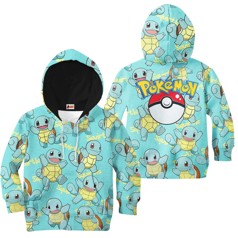 Kids Hoodie Squirtle Pattern Style Pokemon 12