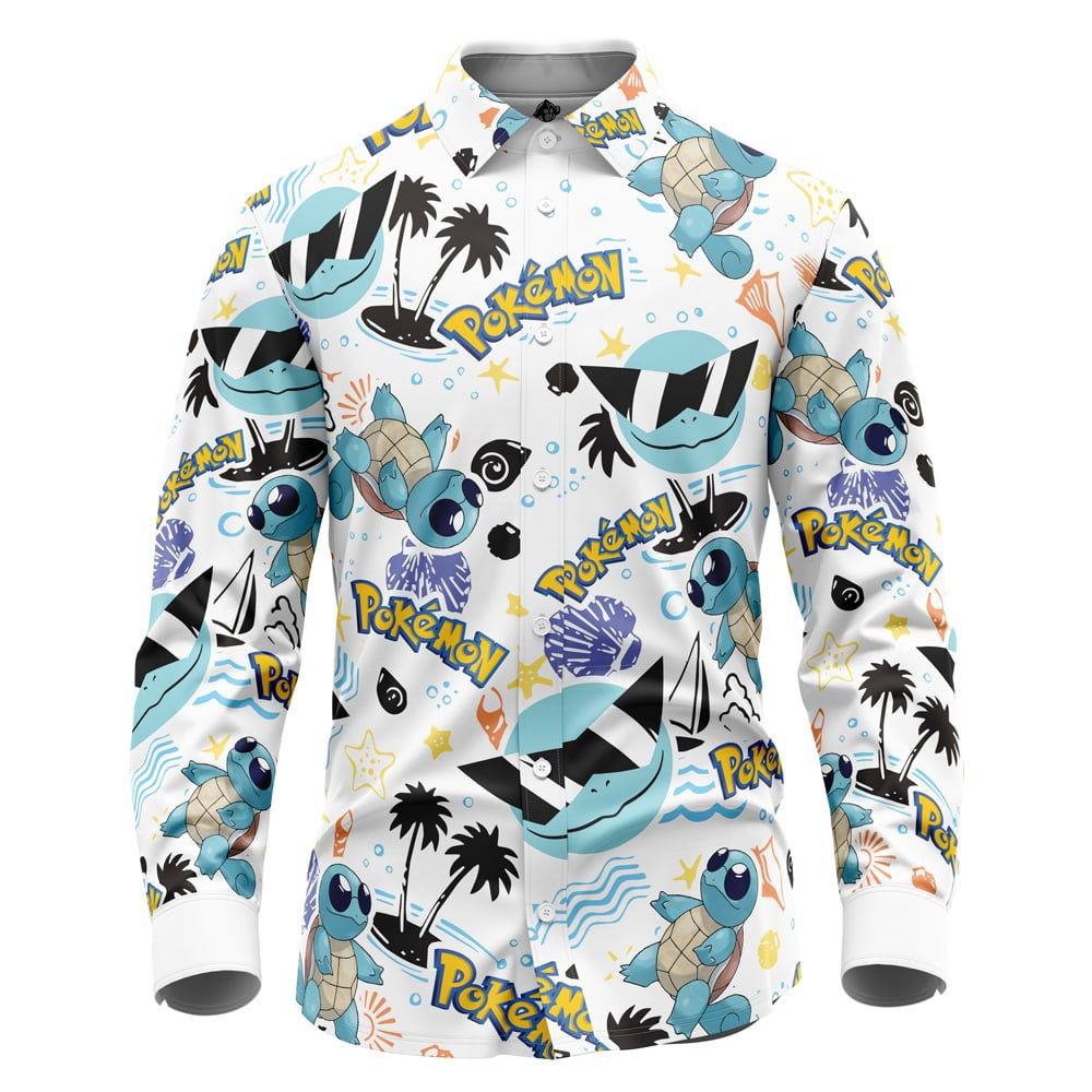 Squirtle Squad V1 Sunglasses Pokemon Long Sleeve Button Up Shirt