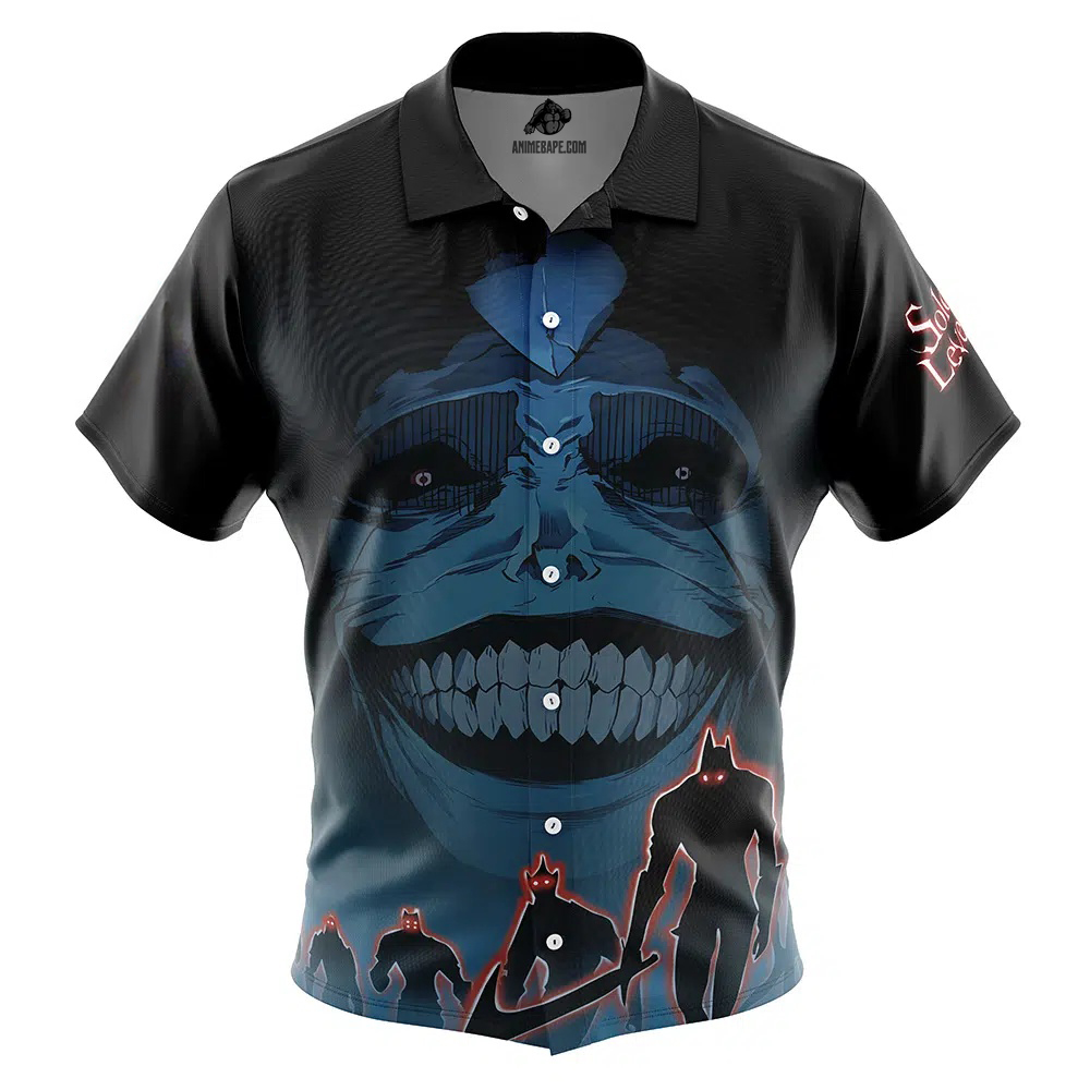 Statue of God Shin Sang Solo Leveling Button Up Hawaiian Shirt