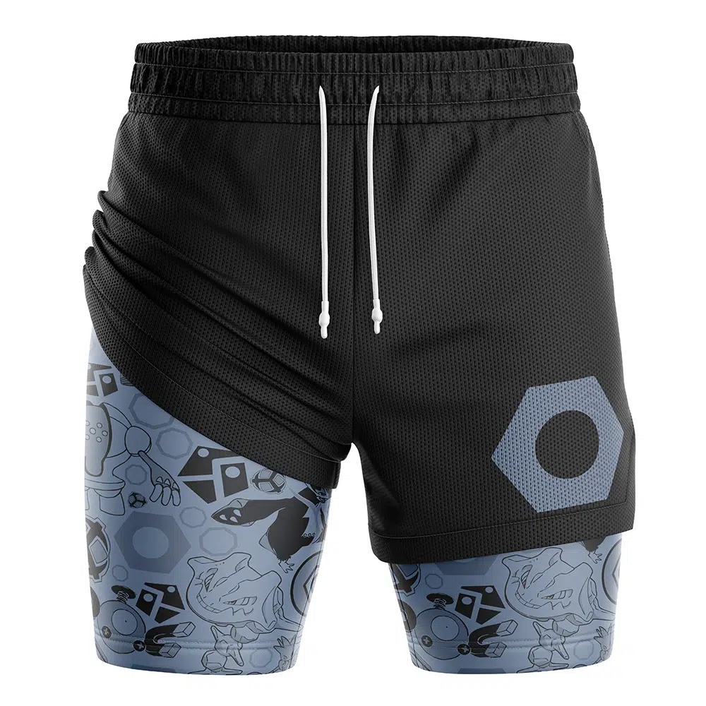 Steel V2 Pokemon Compression Workout Training Shorts (2-in-1)