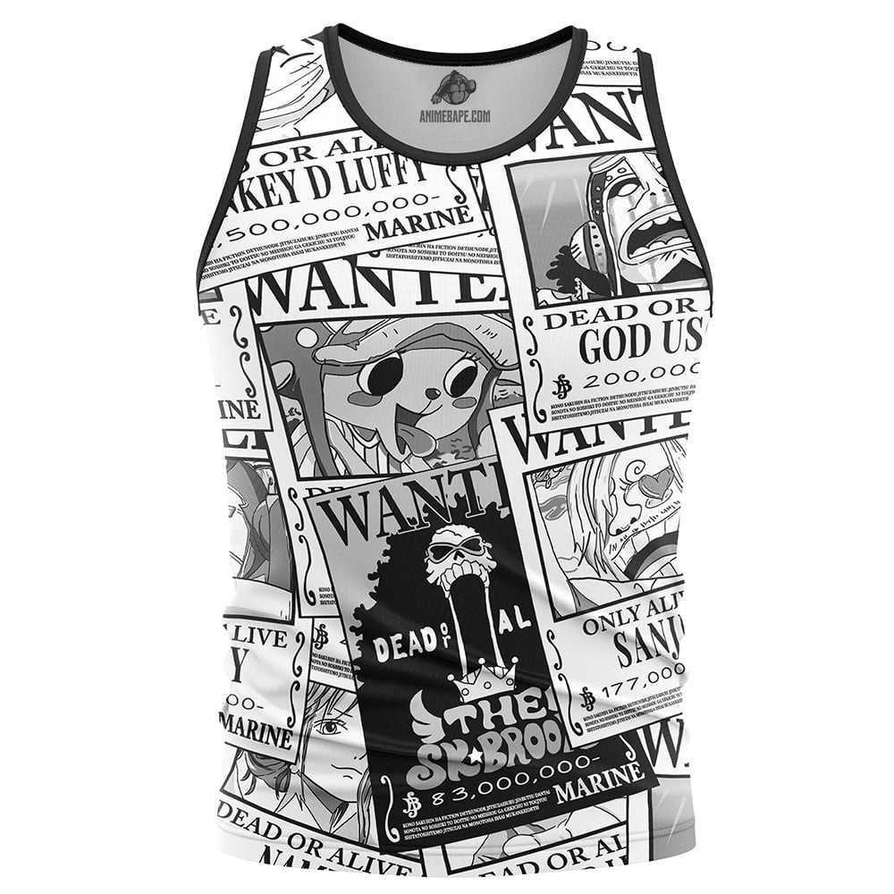 Straw Hat Wanted Pattern One Piece Tank Top