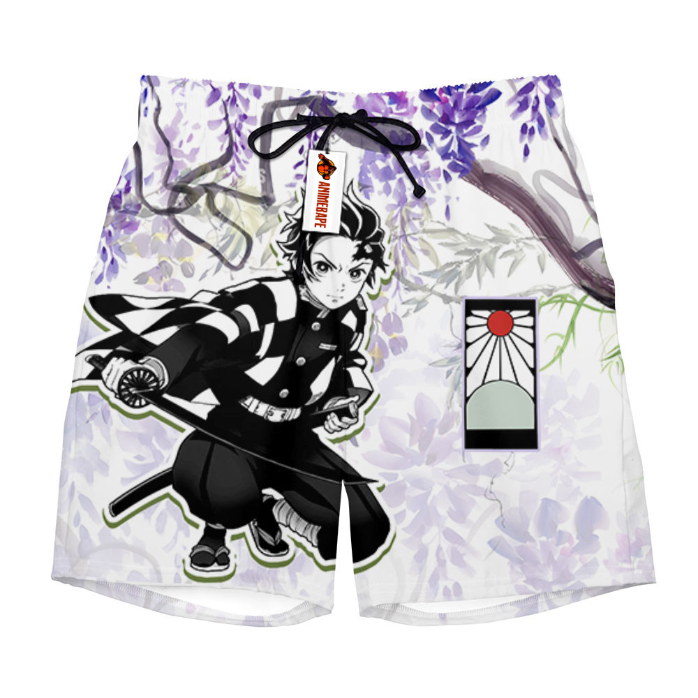 Tanjiro Board Shorts Pants Wisteria Style Demon Slayer