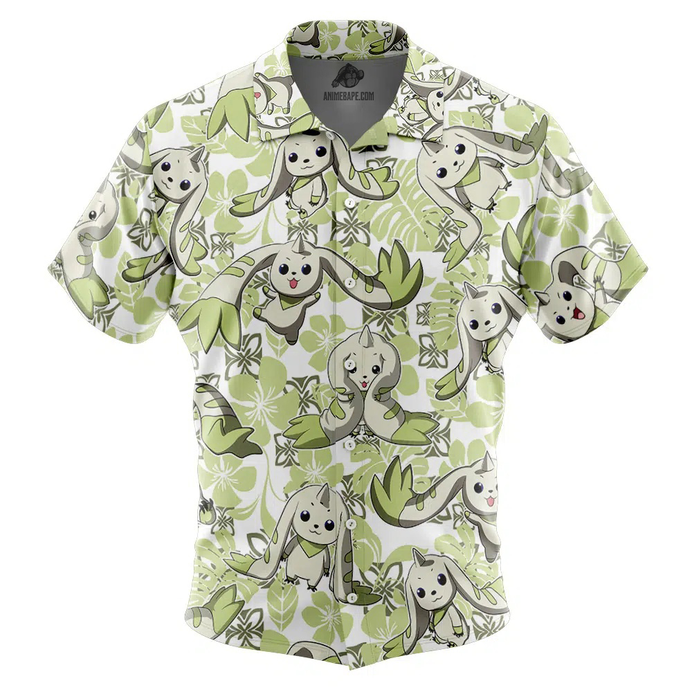 Terriermon Digimon Button Up Hawaiian Shirt