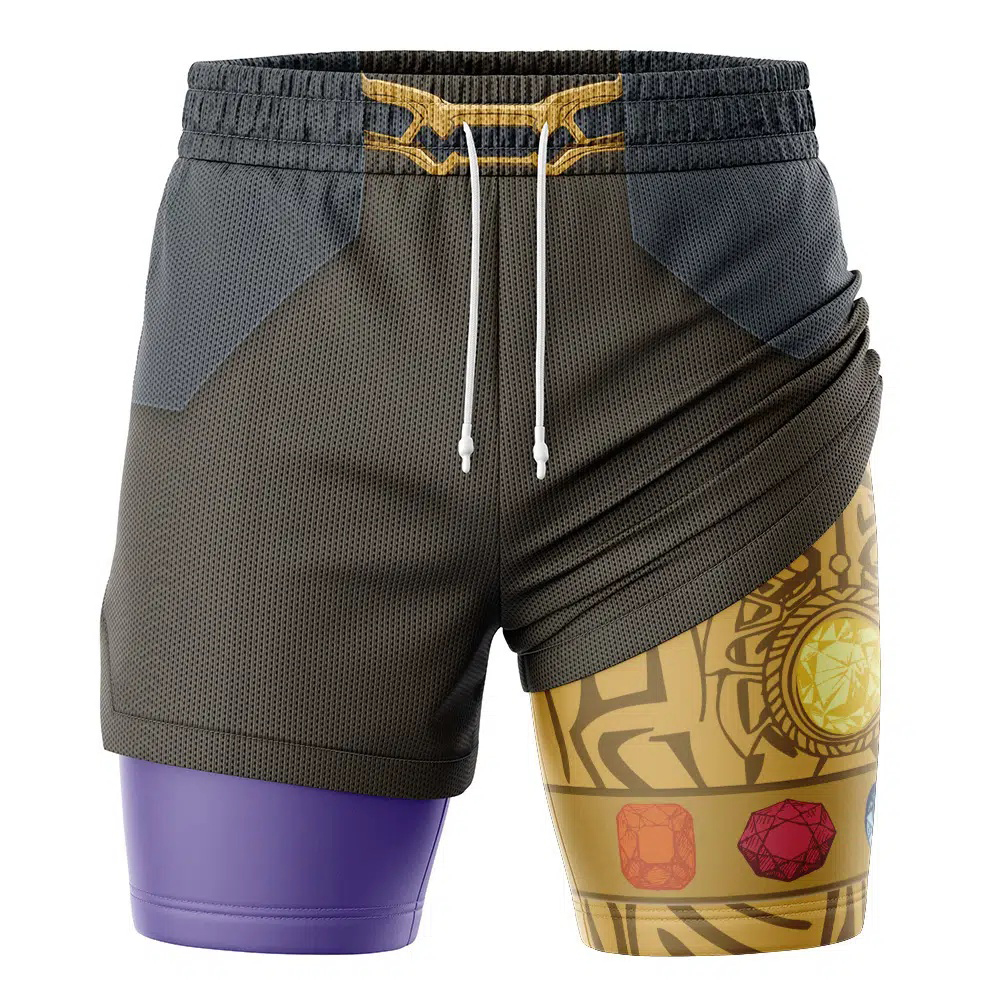 Thanos Marvel Compression Workout Training Shorts (2-in-1)