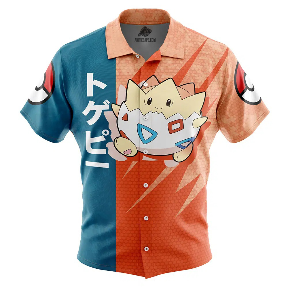 Togepi Attack Pokemon Button Up Hawaiian Shirt