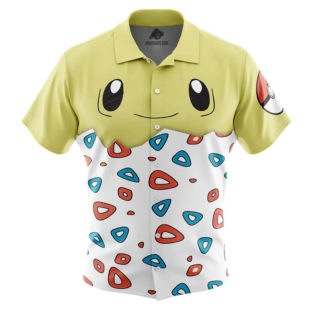 Togepi Face Pokemon Button Up Hawaiian Shirt