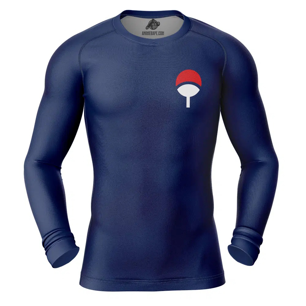 Uchiha Symbol Shippuden Long Sleeve Rash Guard Compression Shirt Naruto