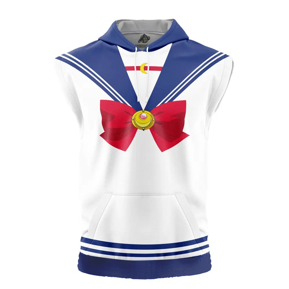 Usagi Tsukino Sailoor Moon Cut Off Sleeveless Workout Hoodie