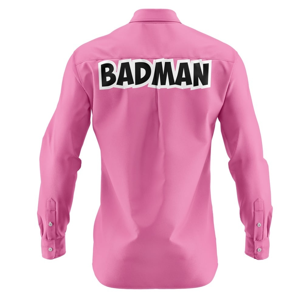Vegeta Badman Pink Dragon Ball Z Long Sleeve Button Up Shirt