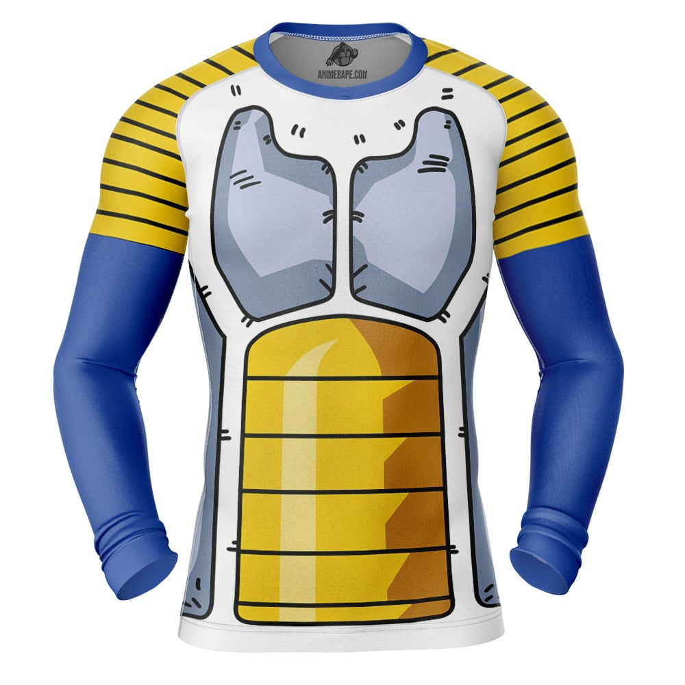 Vegeta Battle Suit V2 Dragon Ball Z Long Sleeve Rash Guard Compression Shirt