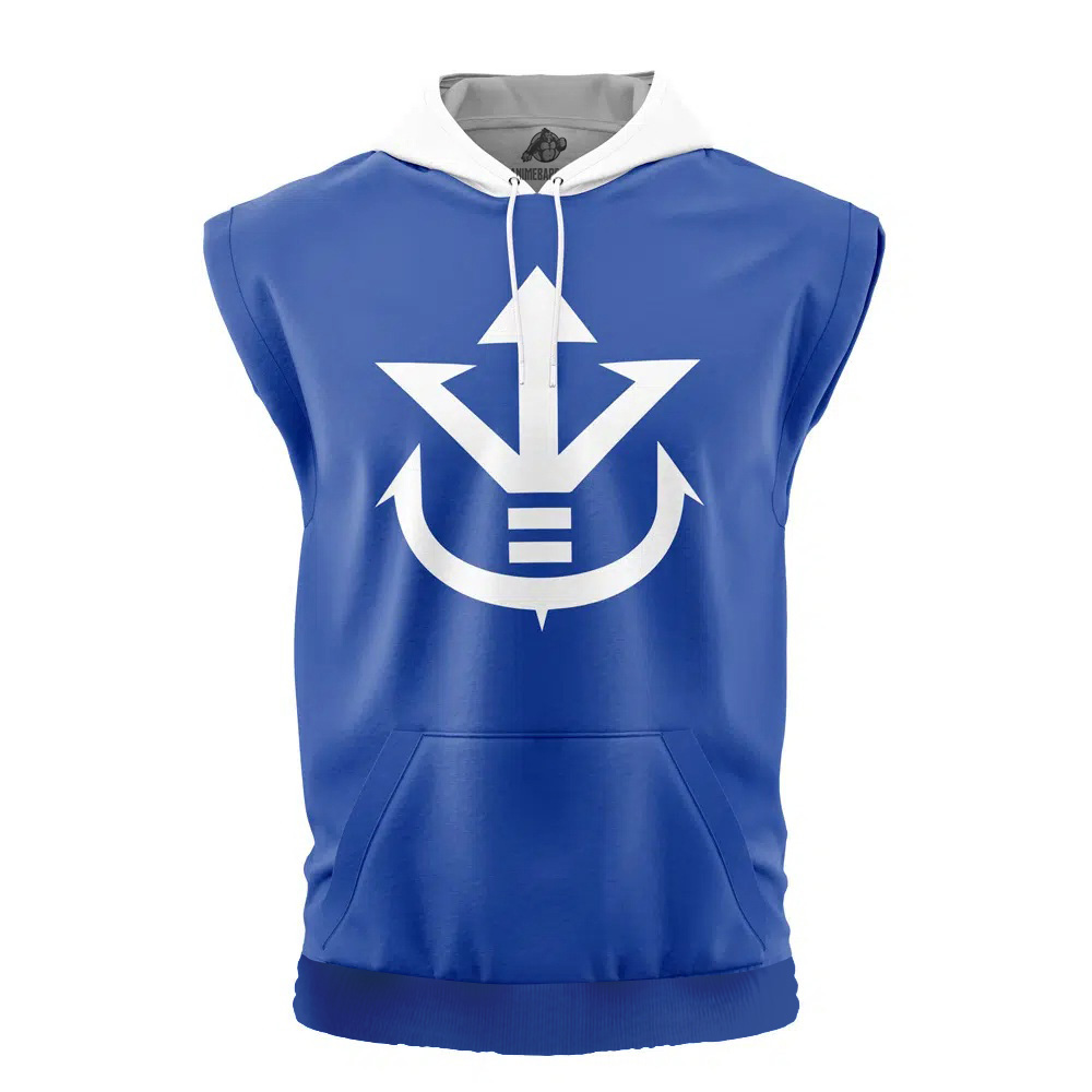 Vegeta Symbol Dragon Ball Z Cut Off Sleeveless Workout Hoodie