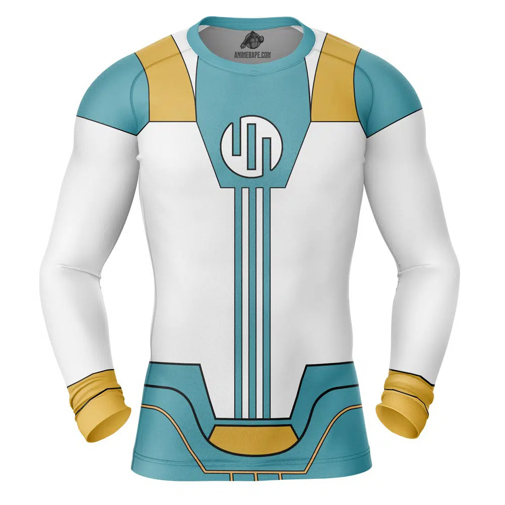 Viltrum Mark Emperor Costume White Invincible Long Sleeve Rash Guard Compression Shirt