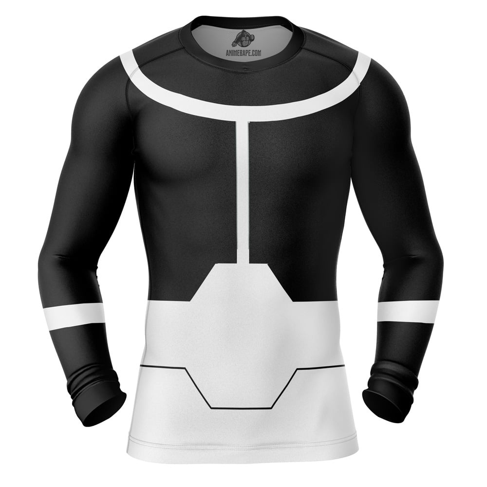 Viltrumite Executioner Black and White Invincible Long Sleeve Rash Guard Compression Shirt