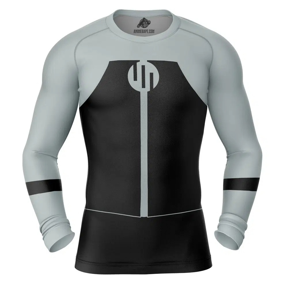 Viltrumite Grey Invincible Long Sleeve Rash Guard Compression Shirt