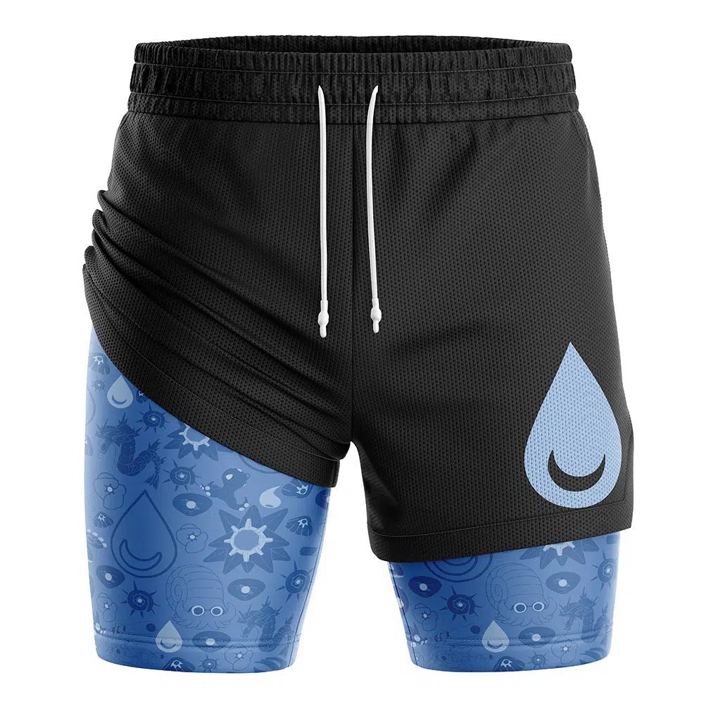 Water V2 Pokemon Compression Workout Training Shorts (2-in-1)