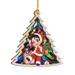 Tanjiro Kamado Demon Slayer Wood and Broken Glass Hologram Ornament