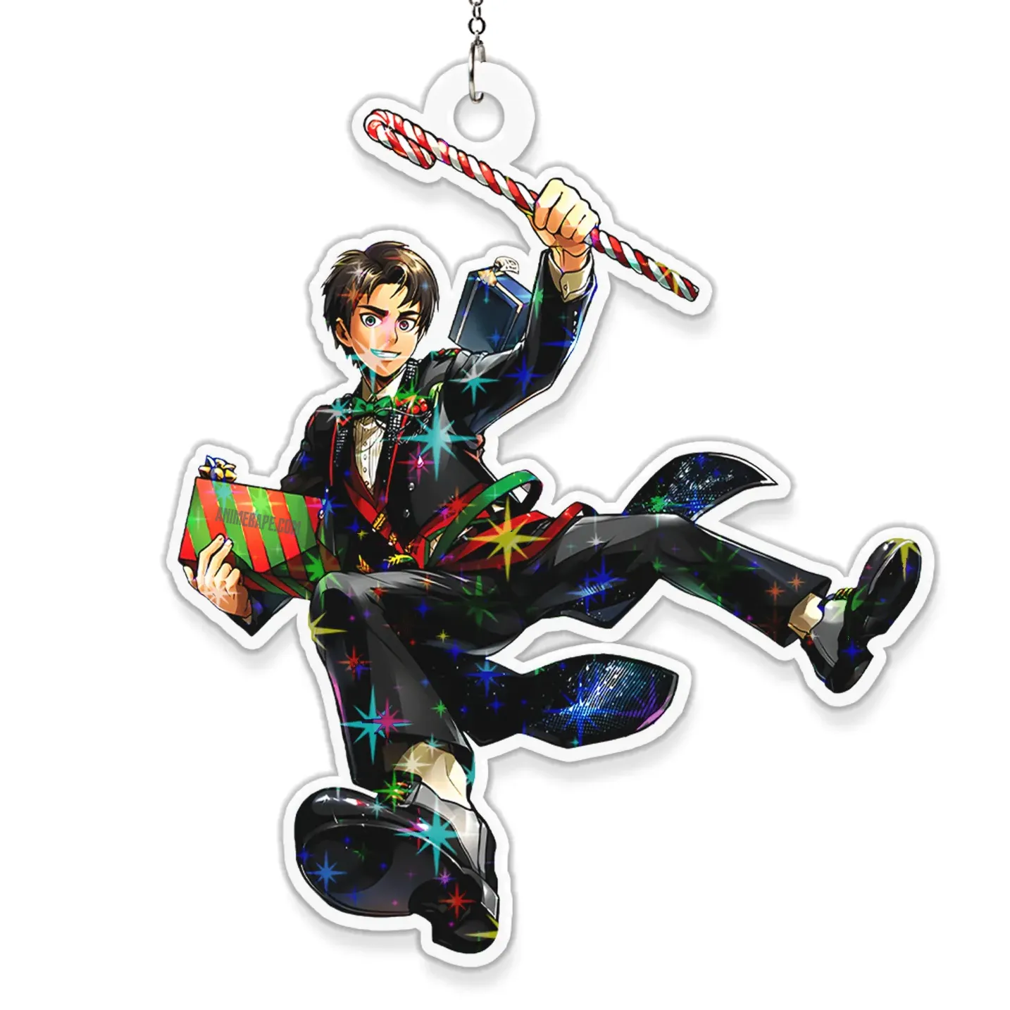 Custom name Eren Yeager Attack On Titan Hologram Starbust Broken Glass Ornamen